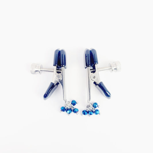 Adjustable Crab Clamps with Blue Beads