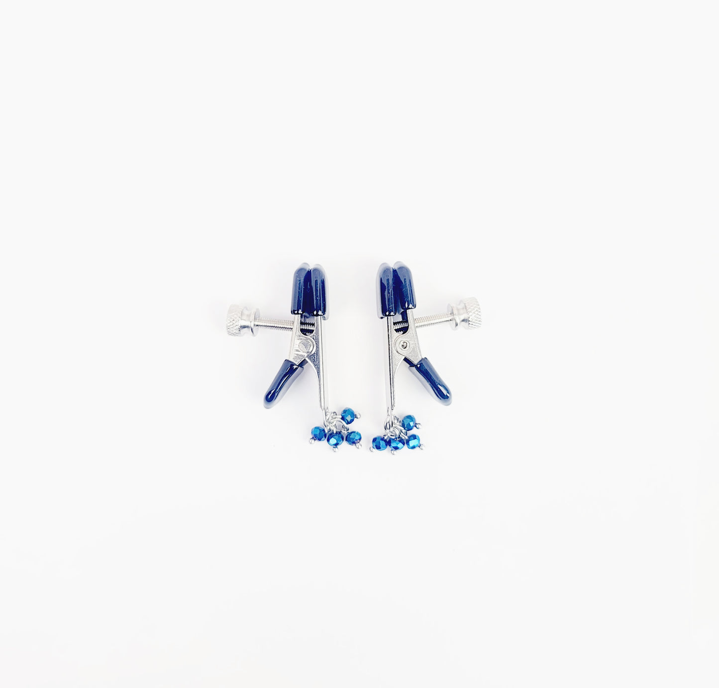Adjustable Crab Clamps with Blue Beads