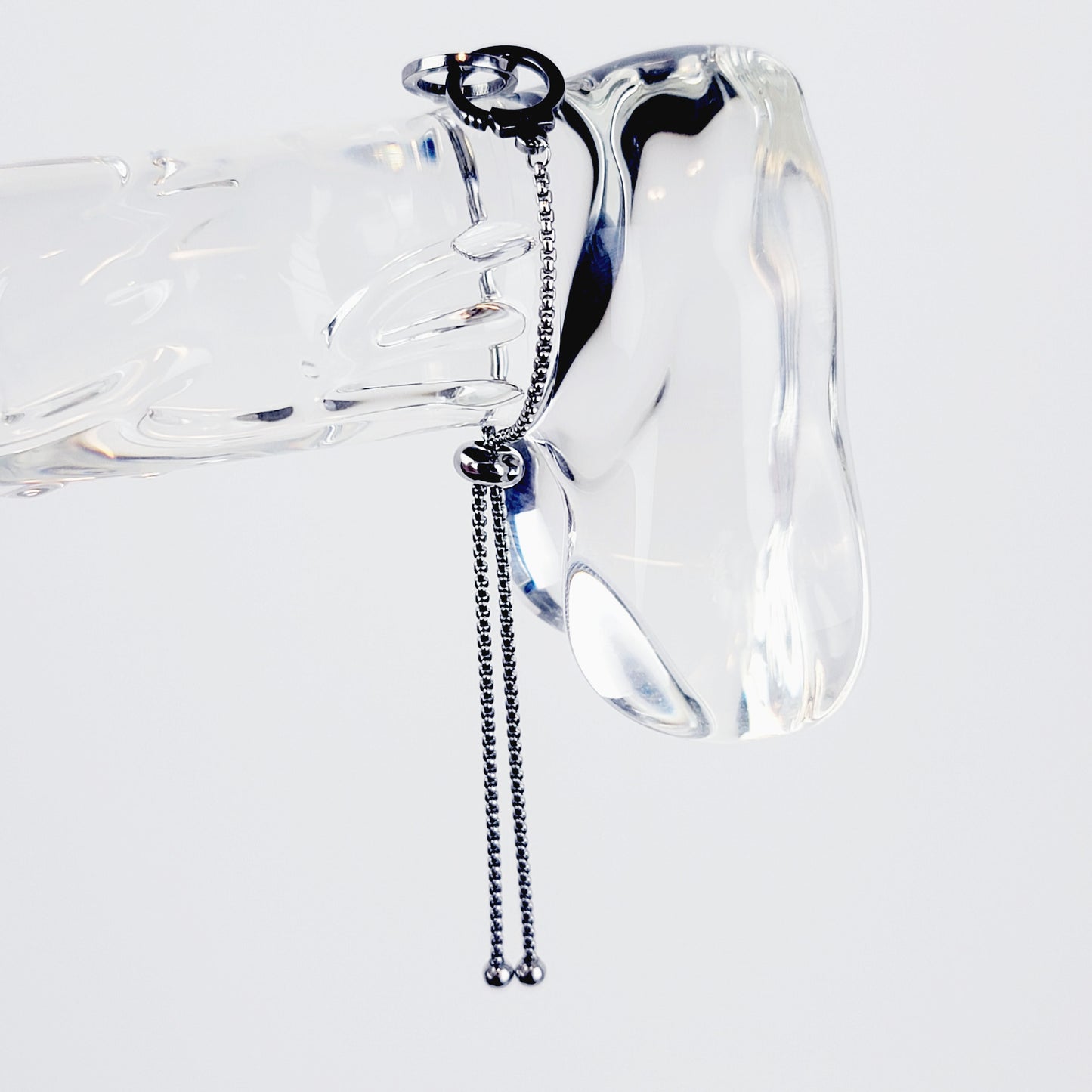 Handcuff Penis Noose, Stainless Steel. Male Submissive Slave, MATURE Body Jewelry for Men. 