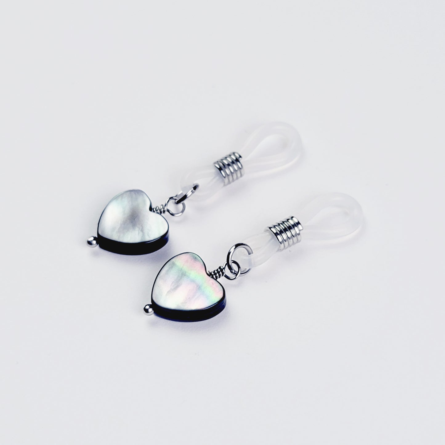 Non Piercing Nipple Nooses, with Shell Hearts. Unisex Nipple Jewelry.