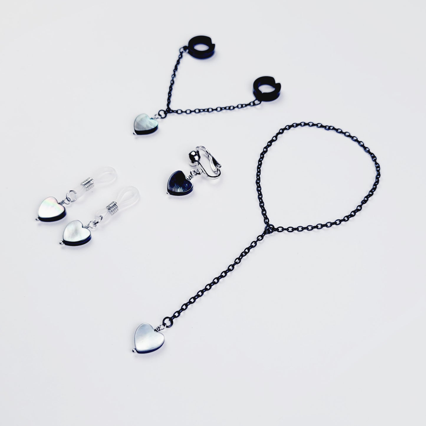 Penis Chain Noose with Shell Heart. Adjustable Non Piercing Penis Jewelry