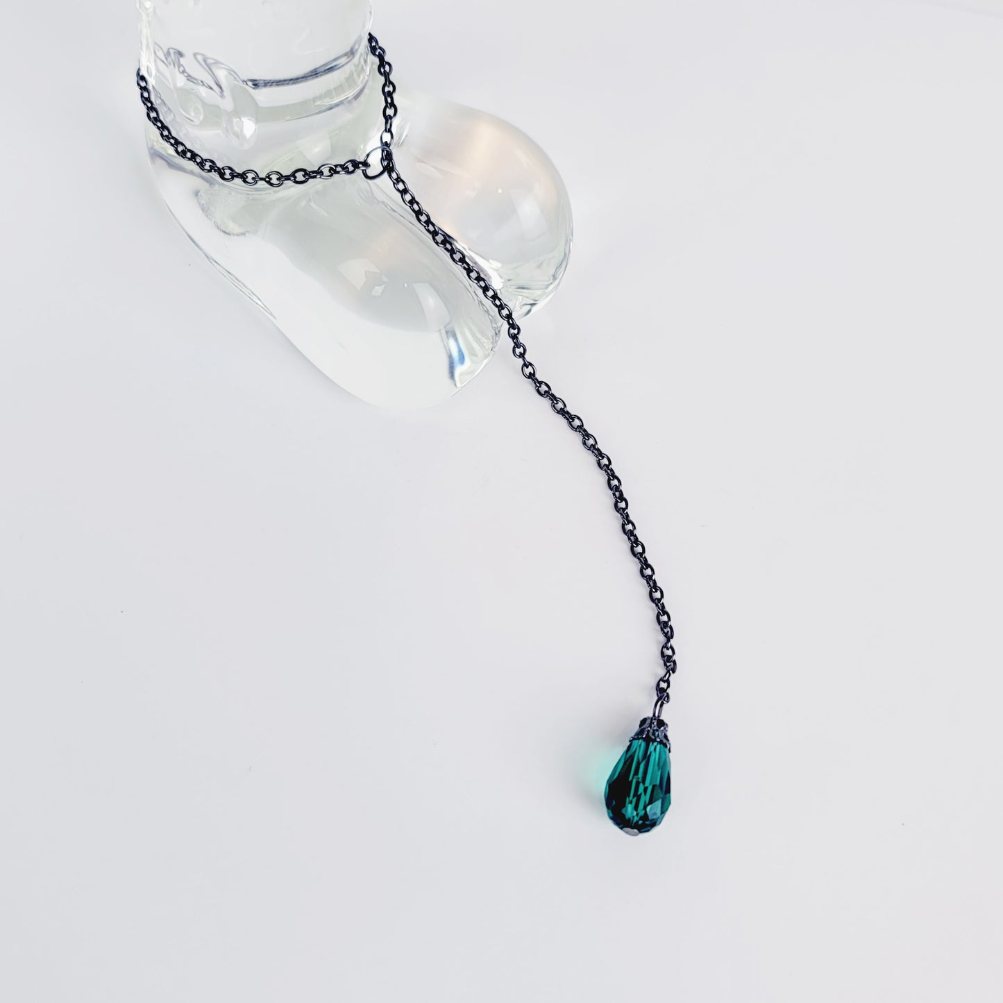 Gunmetal and Gemstone Penis Chain Noose