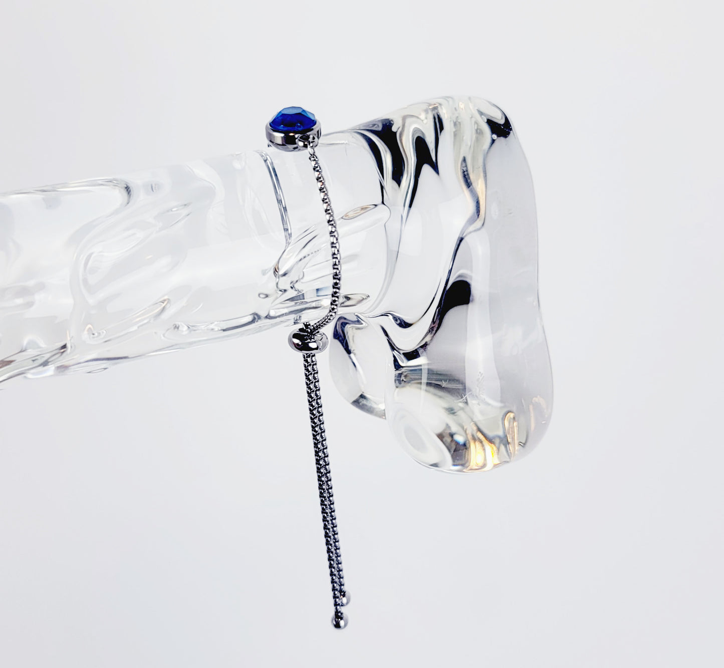 Penis Noose, Chain Penis Tassel with Gemstone. MATURE Non-Piercing Body Jewelry for Men.