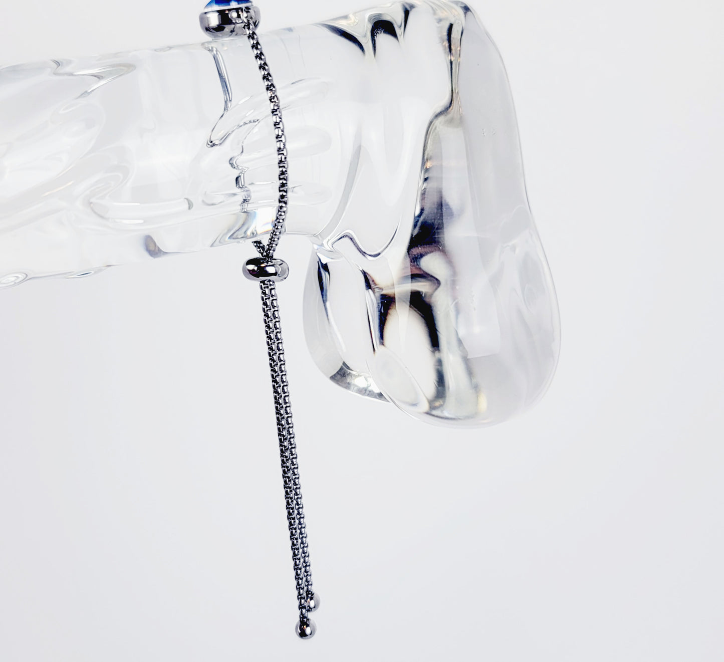 Penis Noose, Chain Penis Tassel with Gemstone. MATURE Non-Piercing Body Jewelry for Men.