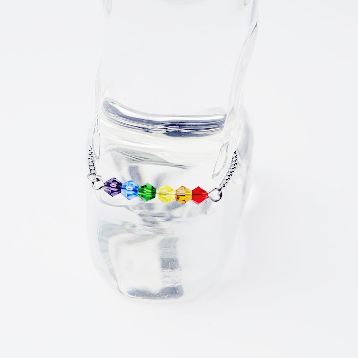 Pride Penis Noose, Stainless Steel, with Rainbow Crystals. MATURE, Penis Jewelry