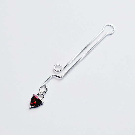 Clit Clamp/Labia Clip with Gemstone Heart *Limited Quantity Left*