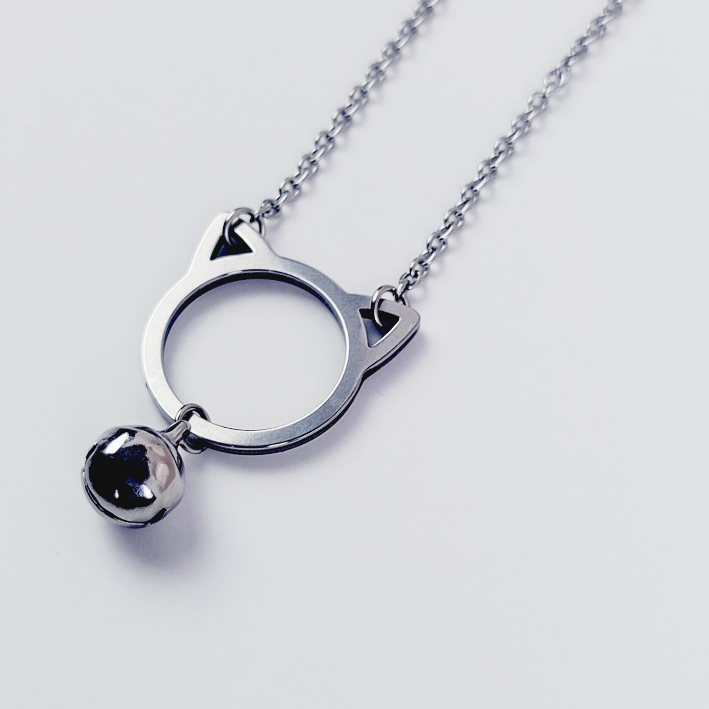 Discreet Day Collar. Stainless Steel Kitten with Bell. BDSM