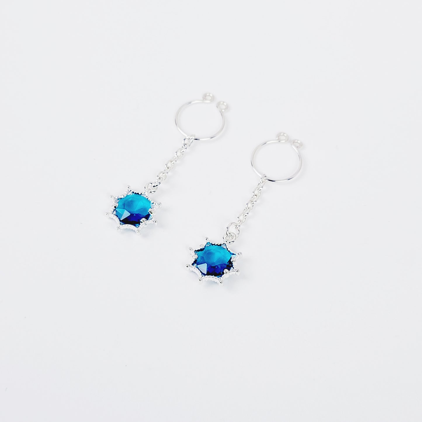 Non Piercing Nipple Rings with Sexy Gemstone Chain Dangles. Fake Nipple Piercing.