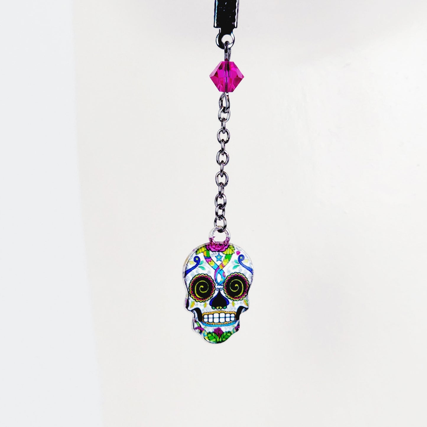 Non Piercing Nipple Dangles or Clamps with Crystal and Sugar Skull. Not Pierced Nipple Jewelry. MATURE, BDSM