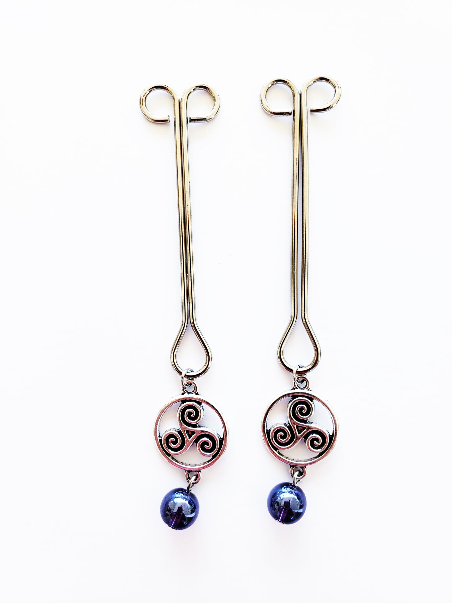 BDSM Nipple Clamps with Triskelion