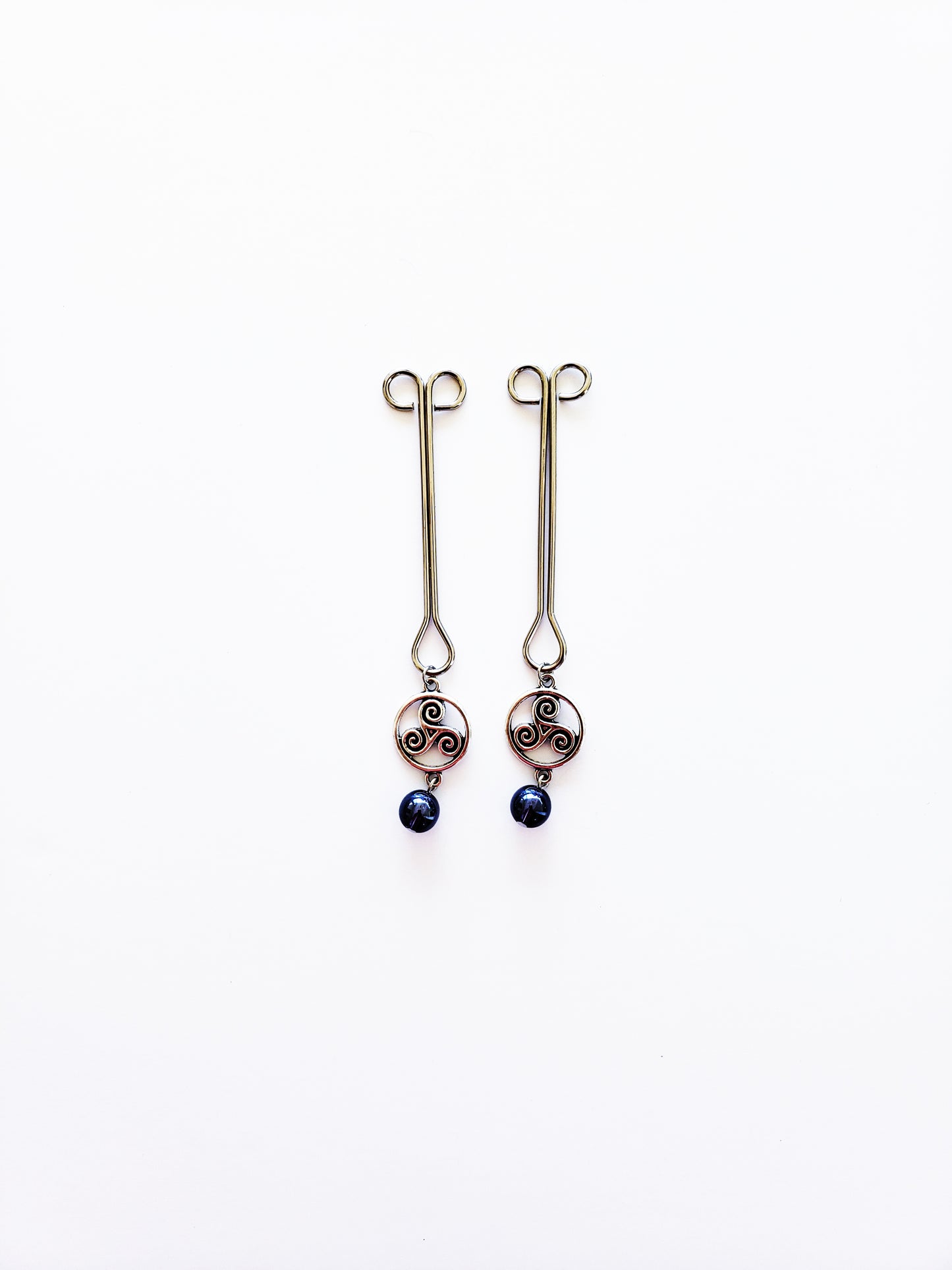 BDSM Nipple Clamps with Triskelion
