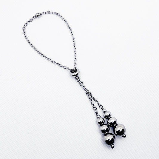 Stainless Steel Weighted Penis Chain Noose. Thick Chain and Heavy Beads.