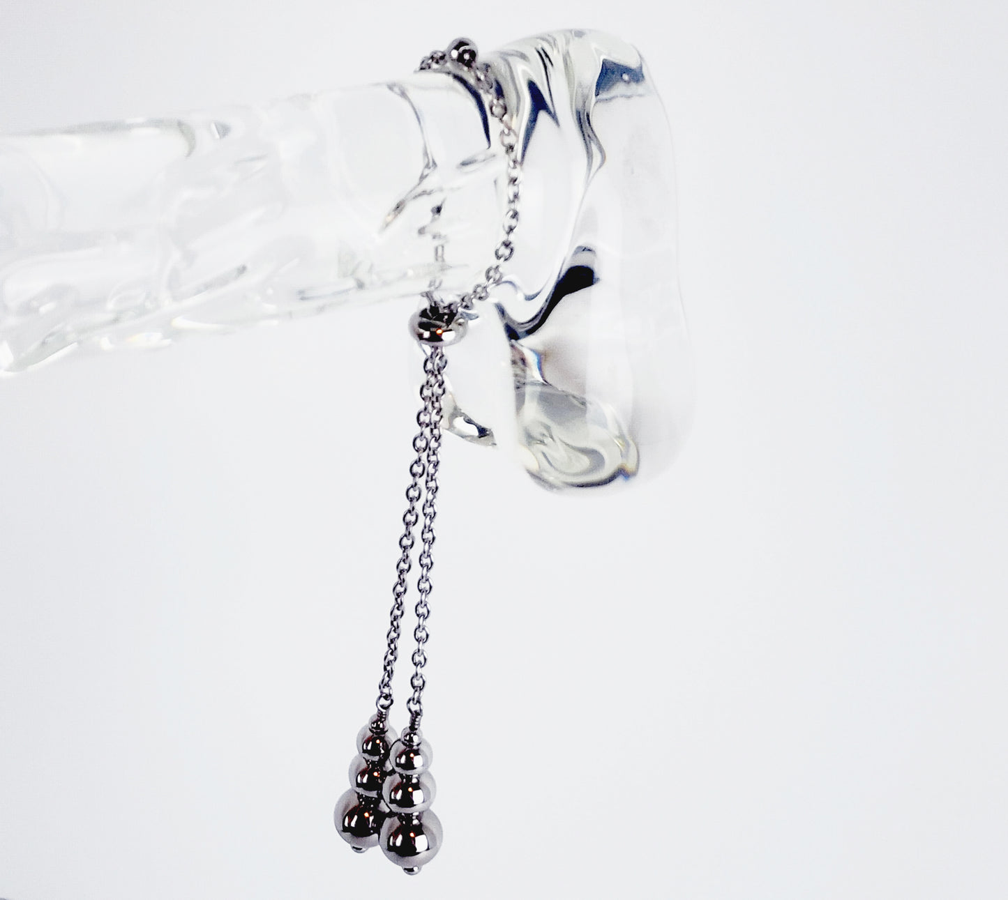 Stainless Steel Weighted Penis Chain Noose. Thick Chain and Heavy Beads.