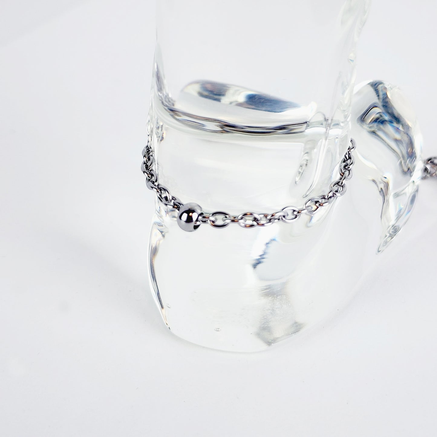 Stainless Steel Weighted Penis Chain Noose. Thick Chain and Heavy Beads.