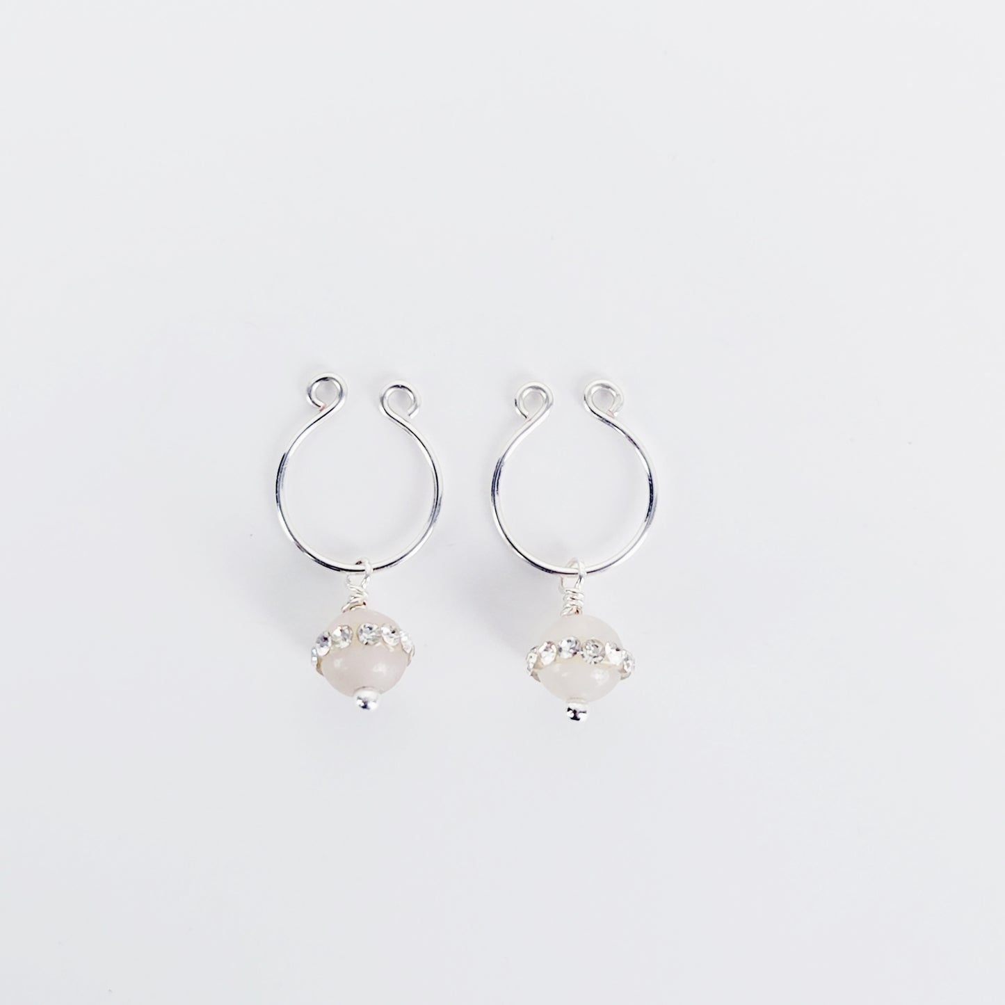 Non Piercing Nipple Rings and Labia Chain Dangle with Sparkling Amethyst or Rose Quartz Beads. Erotic Body Jewelry Set. MATURE, BDSM