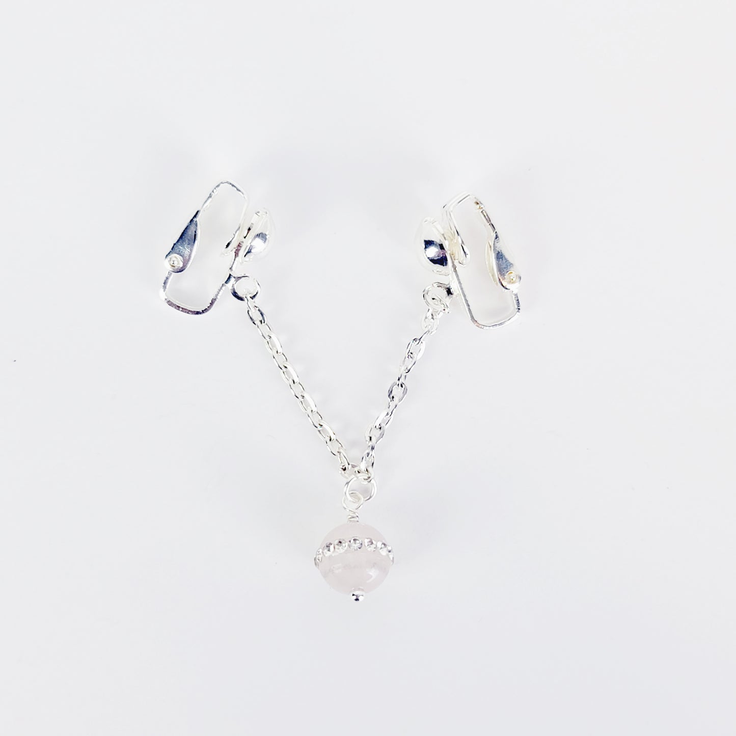 Non Piercing Nipple Rings and Labia Chain Dangle with Sparkling Amethyst or Rose Quartz Beads. Erotic Body Jewelry Set. MATURE, BDSM