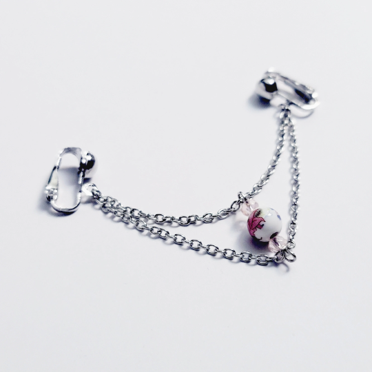 Non Piercing Intimate Jewelry. Vintage Rose Labia Chain Dangle, Not Pierced. BDSM Submissive