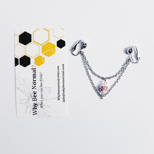 Non Piercing Intimate Jewelry. Vintage Rose Labia Chain Dangle, Not Pierced. BDSM Submissive