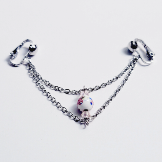 Non Piercing Intimate Jewelry. Vintage Rose Labia Chain Dangle, Not Pierced. BDSM Submissive