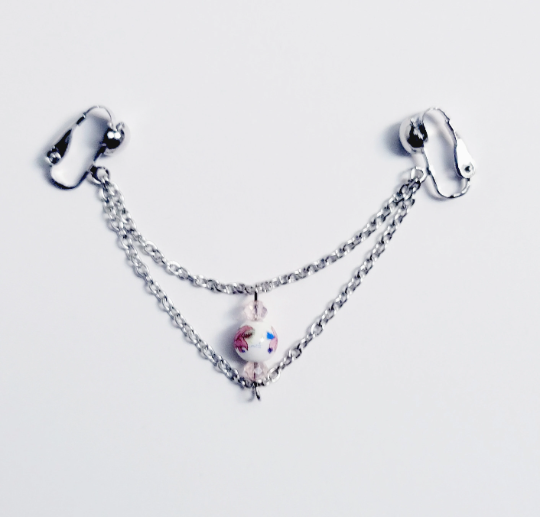 Non Piercing Intimate Jewelry. Vintage Rose Labia Chain Dangle, Not Pierced. BDSM Submissive