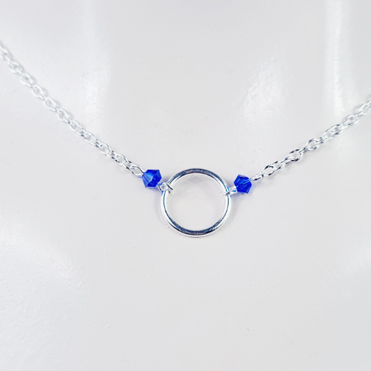 Discreet Day Collar Circle of O Necklace with Crystals. BDSM Submissive.