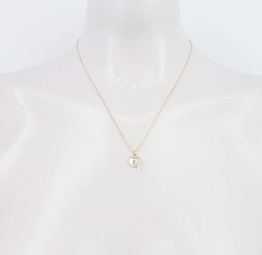 Discreet Day Collar with Heart Lock and Key, 18K Gold. Day Wear Necklace for BDSM submissive or slave