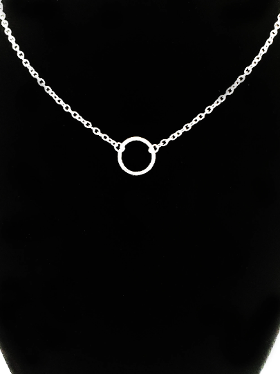 silver circle of o necklace, sub day collar