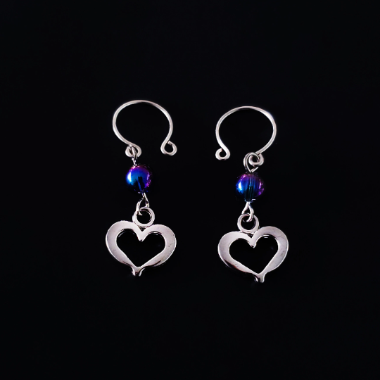 Non Piercing Nipple Rings with Hearts. Fake Intimate Piercings. Sex Toy for Women. BDSM