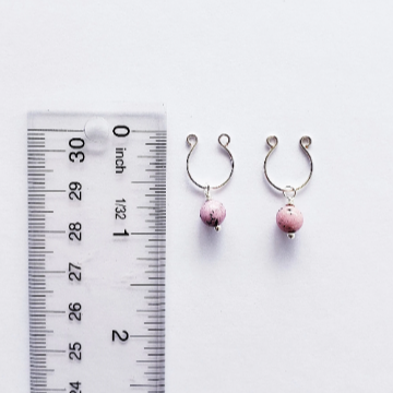 Nipple Rings Non Piercing With Pink Stone Beads. Not Pierced. BDSM Toy
