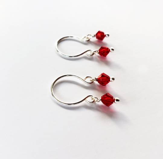 Non Piercing Nipple Rings with Red Crystals. Intimate Body Jewelry,DDLG, Submissive, BDSM