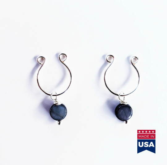 Non Piercing Nipple Rings with Shell Beads. Not Pierced Intimate Body Jewelry for Women. BDSM