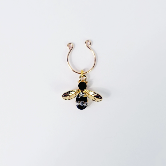 Non Piercing Nipple Rings with Gemstone Bees. Not Pierced, BDSM