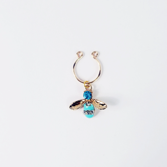 Non Piercing Nipple Rings with Gemstone Bees. Not Pierced, BDSM