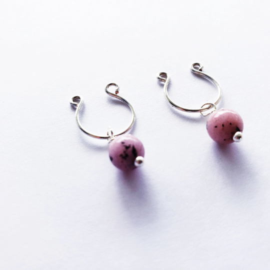 Nipple Rings Non Piercing With Pink Stone Beads. Not Pierced. BDSM Toy