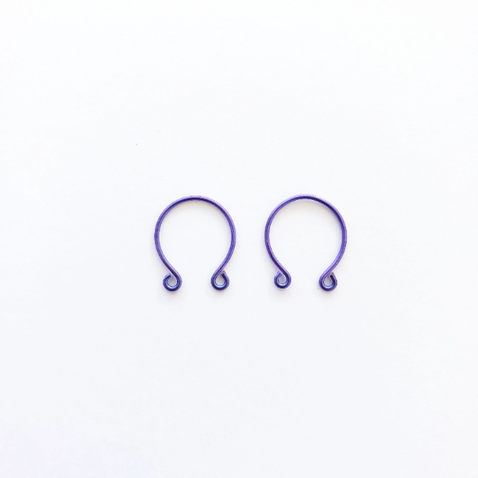 Non Piercing Niobium Purple Nipple Rings. Hypoallergenic.