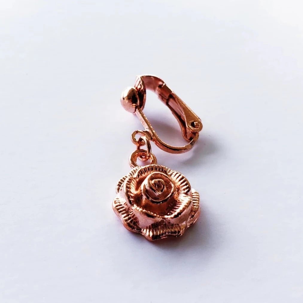 Rose Gold Rose Charm VCH Clip
