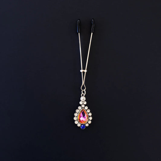 Elegant Gemstone Tweezer Clitoral Clamp