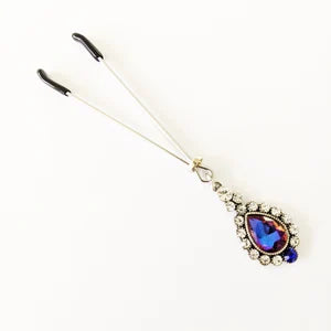Clit Clamp and Nipple Dangle Set with Elegant Gems. Choose Nipple Nooses or Clamps. MATURE Jewelry, BDSM