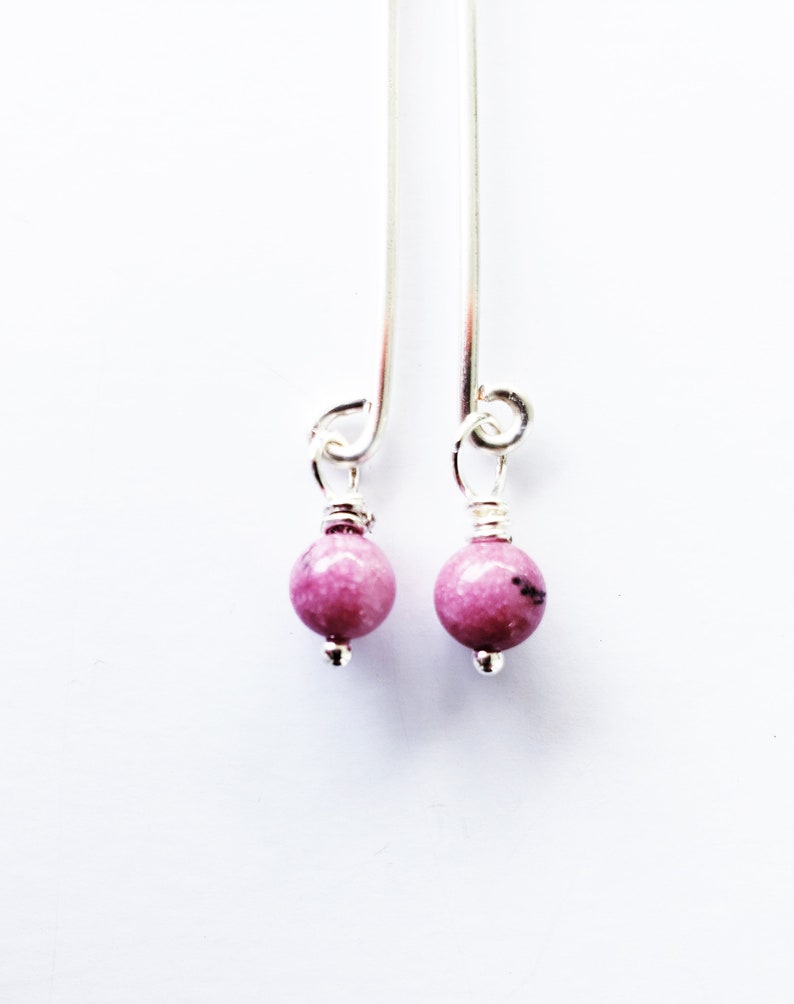 Silver Clit Clamp/Labia Clip with Pink Rhodonite