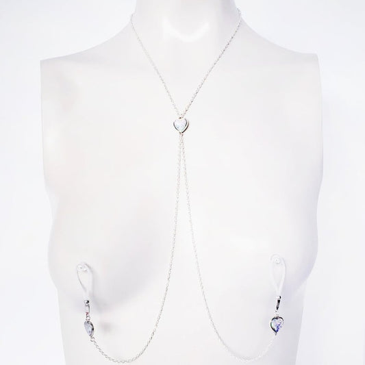 Mermaid/Dragon's Scale Heart Necklace to Nipple. Non-Piercing