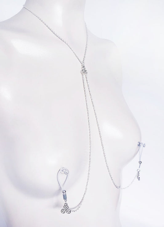 Triskelion Necklace to Nipple with Your Choice of Nipple Attachment