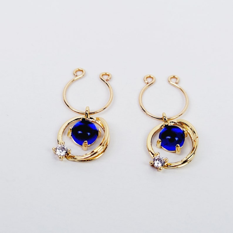 Gold Nipple Rings with 18k Gold Celestial Pendants