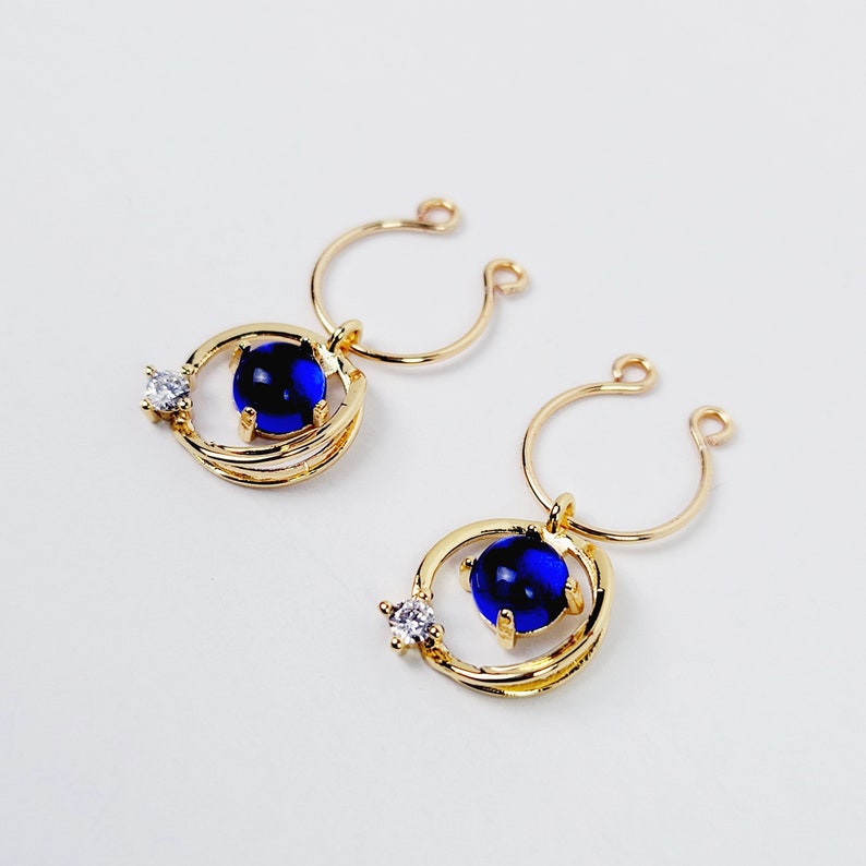 Gold Nipple Rings with 18k Gold Celestial Pendants