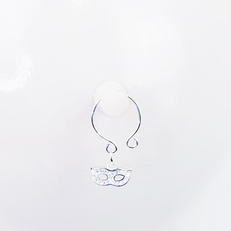 Nipple Rings with Sterling Silver Masquerade Masks