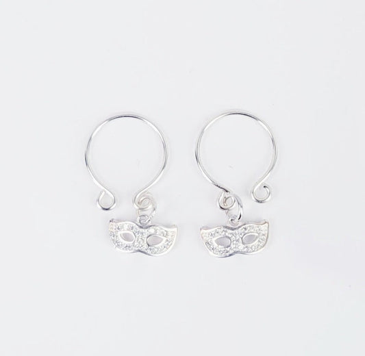 Nipple Rings with Sterling Silver Masquerade Masks