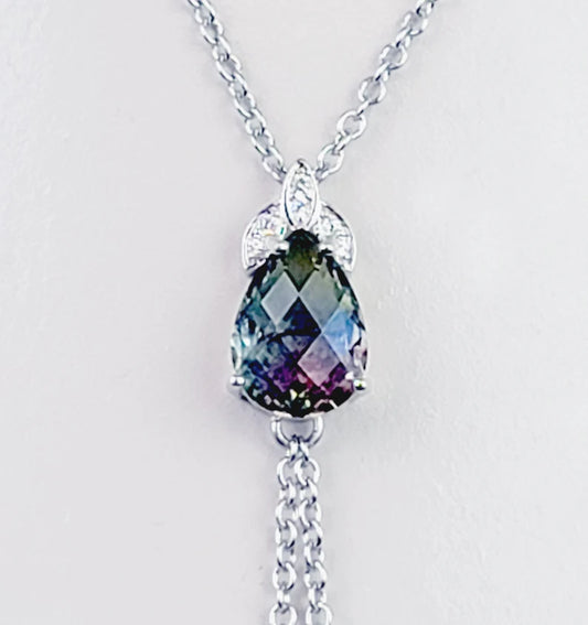 Gemstone Necklace to Nipple with Non Piercing Nipple Nooses Or Nipple Clamps. MATURE, BDSM