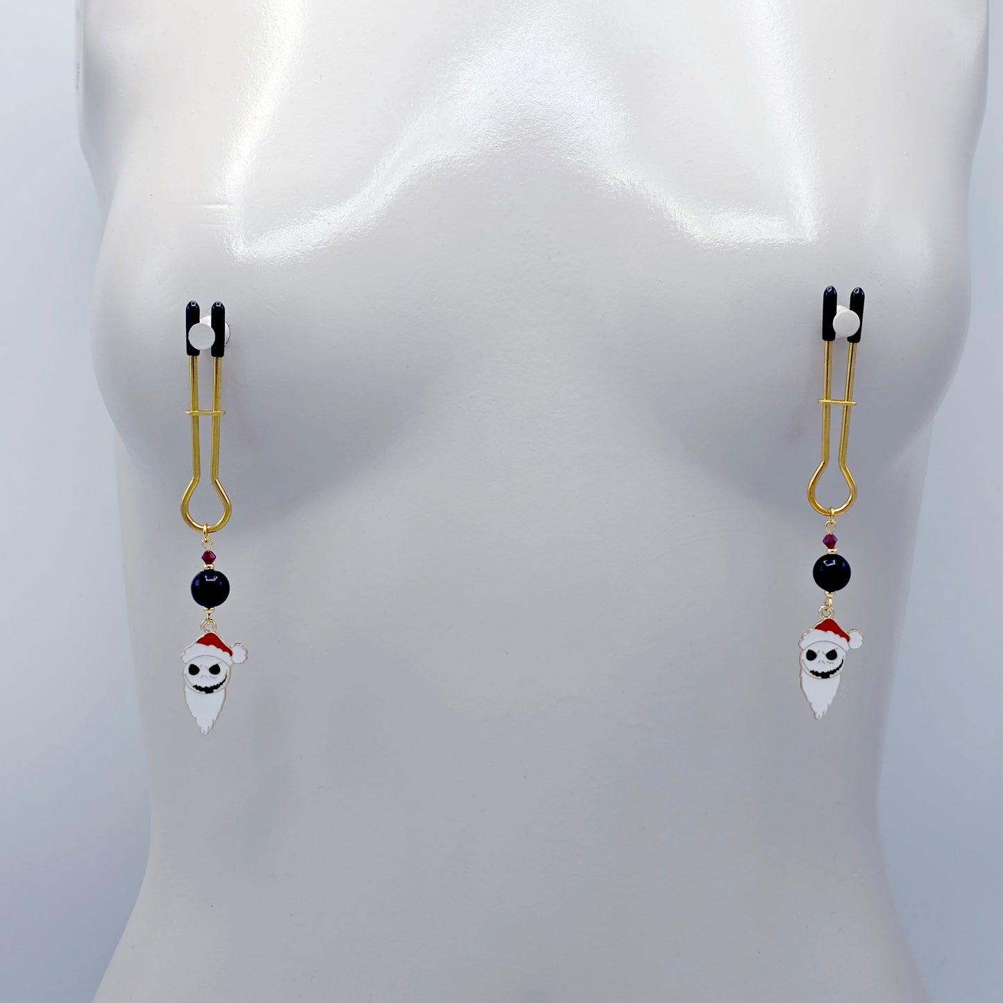 Skeleton Santa Gold Straight Tweezer Nipple Clamps