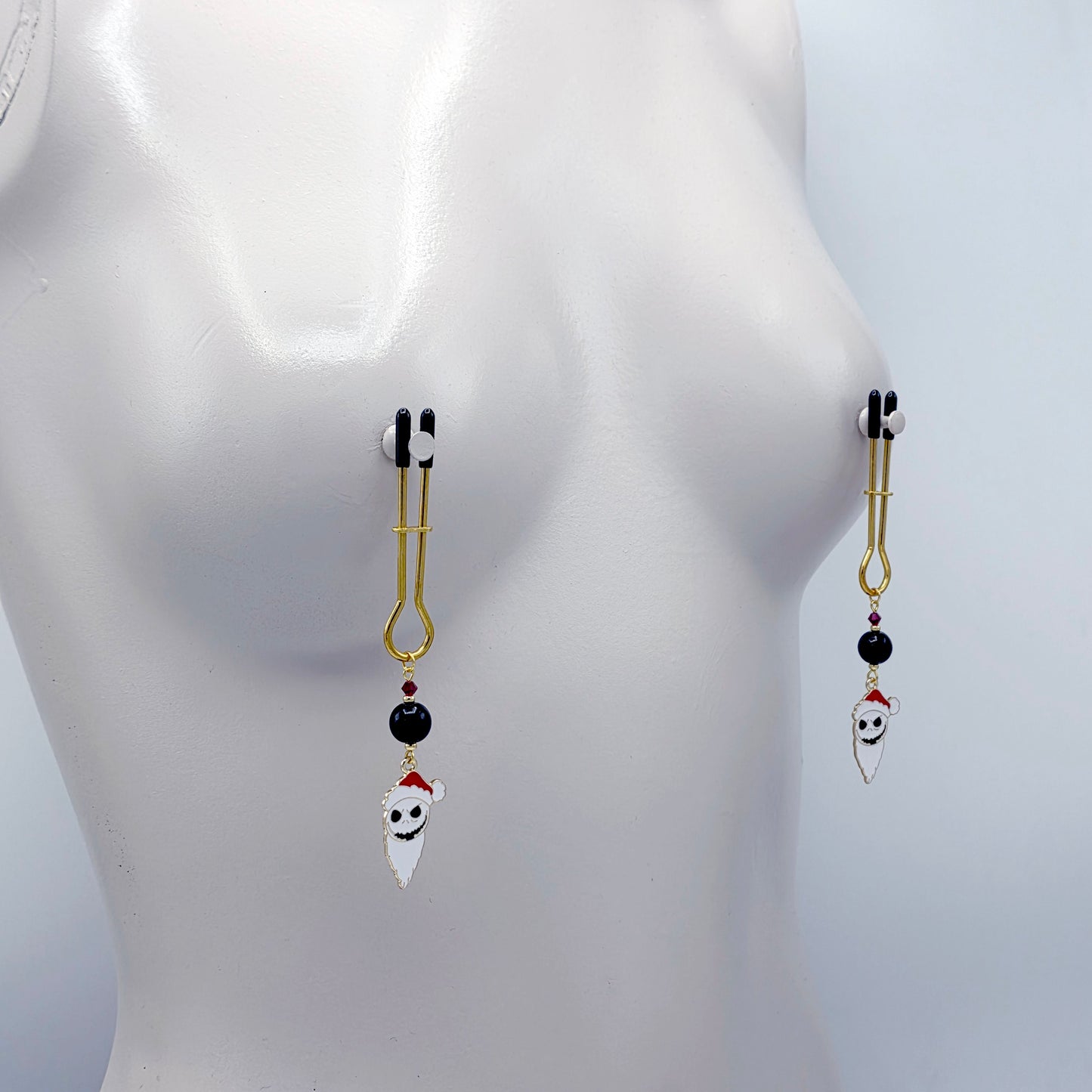 Skeleton Santa Gold Straight Tweezer Nipple Clamps