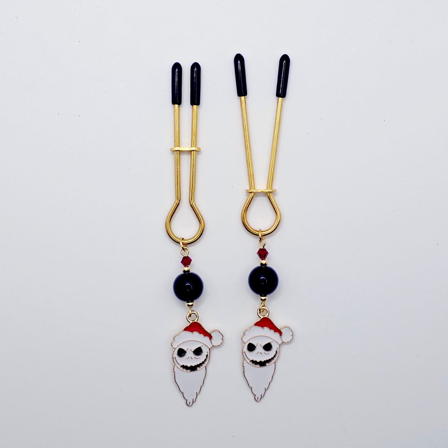 Skeleton Santa Gold Straight Tweezer Nipple Clamps