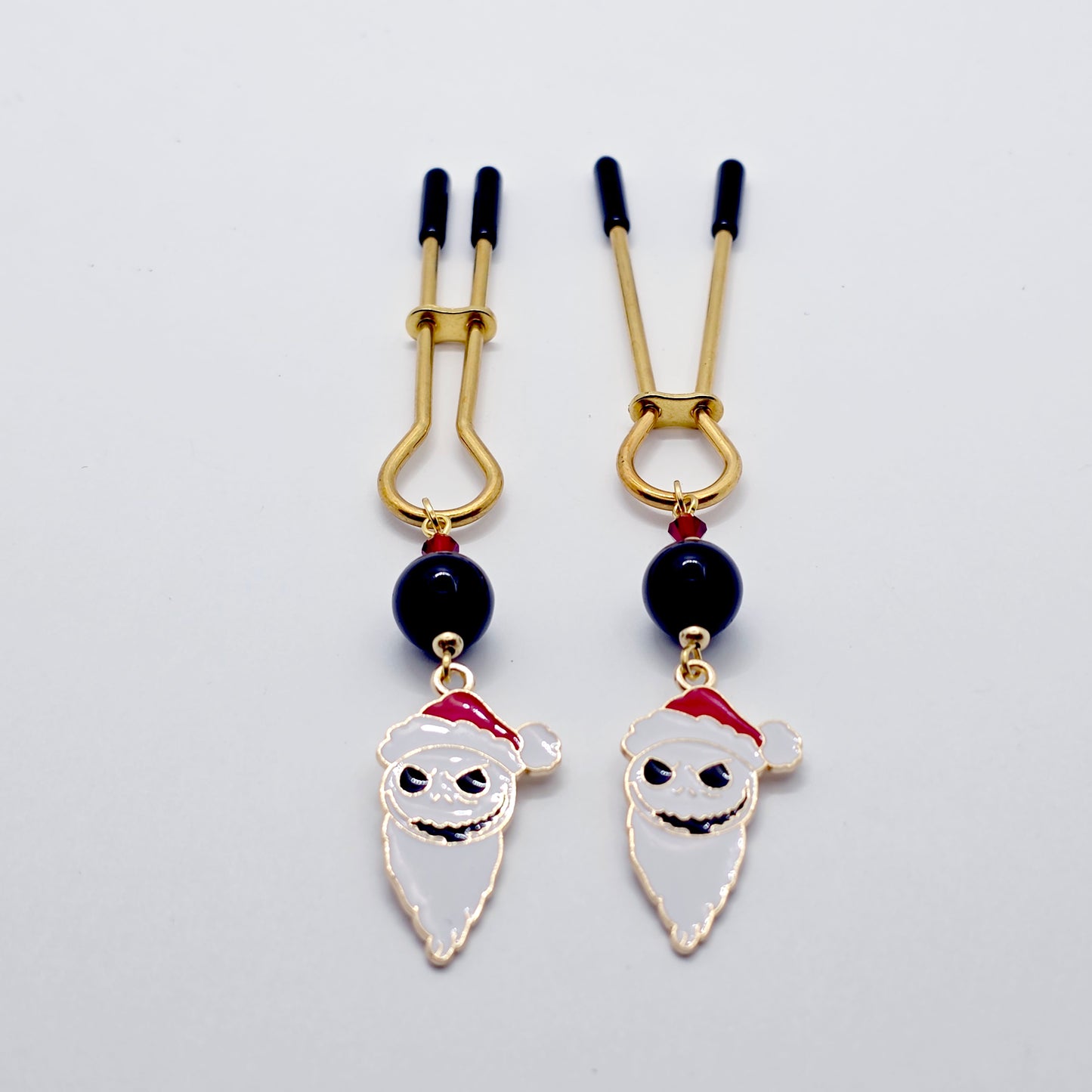 Skeleton Santa Gold Straight Tweezer Nipple Clamps